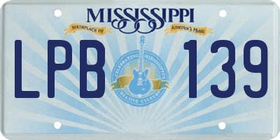MS license plate LPB139