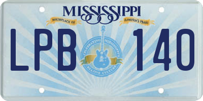 MS license plate LPB140