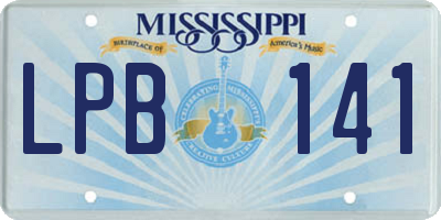 MS license plate LPB141