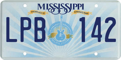 MS license plate LPB142