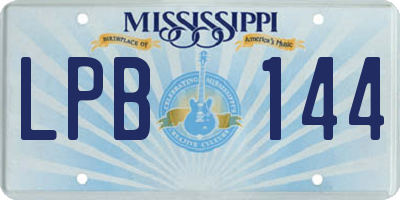 MS license plate LPB144