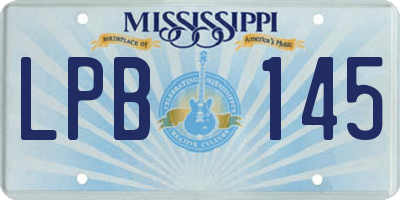 MS license plate LPB145