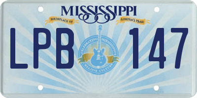 MS license plate LPB147