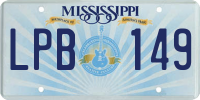 MS license plate LPB149