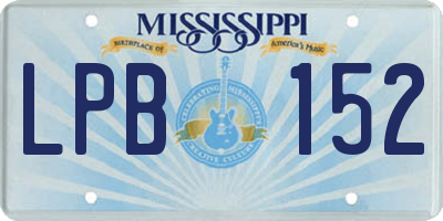 MS license plate LPB152