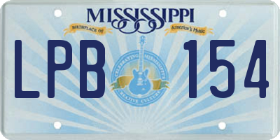 MS license plate LPB154