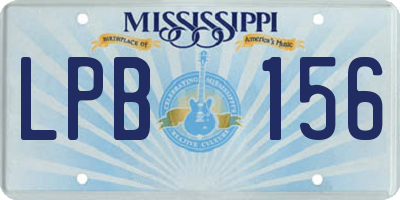 MS license plate LPB156