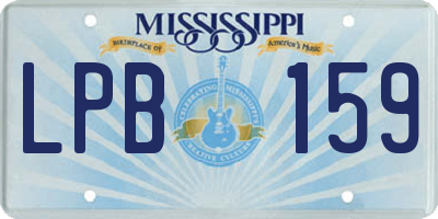 MS license plate LPB159