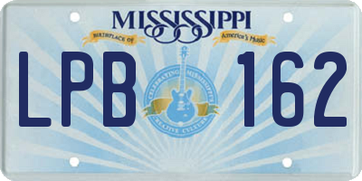 MS license plate LPB162