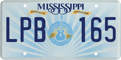 MS license plate LPB165