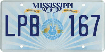 MS license plate LPB167