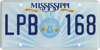 MS license plate LPB168
