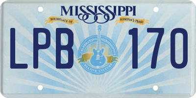 MS license plate LPB170