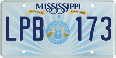MS license plate LPB173