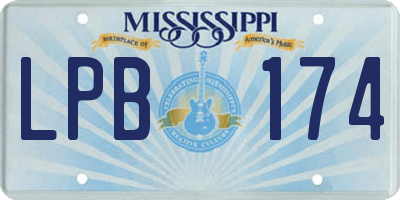 MS license plate LPB174