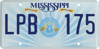 MS license plate LPB175
