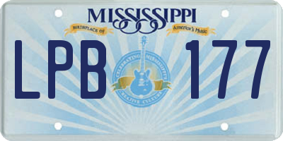 MS license plate LPB177