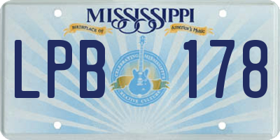 MS license plate LPB178
