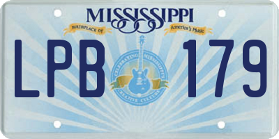 MS license plate LPB179