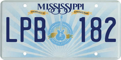 MS license plate LPB182