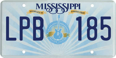 MS license plate LPB185