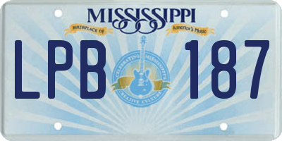 MS license plate LPB187