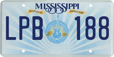MS license plate LPB188