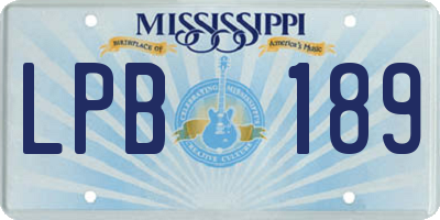 MS license plate LPB189