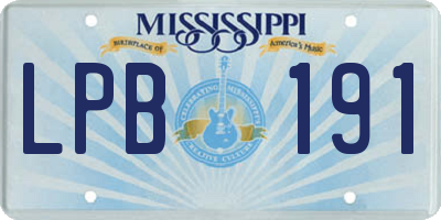 MS license plate LPB191