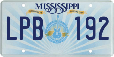 MS license plate LPB192