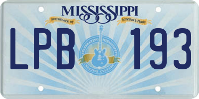 MS license plate LPB193