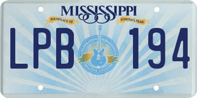 MS license plate LPB194