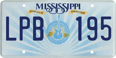 MS license plate LPB195