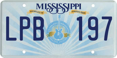 MS license plate LPB197