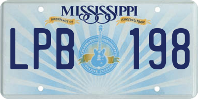 MS license plate LPB198