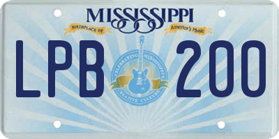 MS license plate LPB200