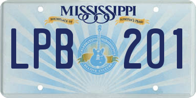 MS license plate LPB201