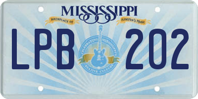MS license plate LPB202
