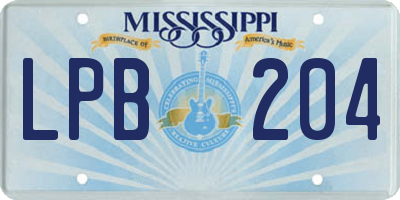MS license plate LPB204