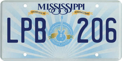 MS license plate LPB206