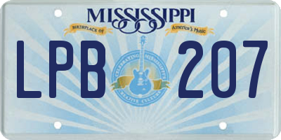 MS license plate LPB207