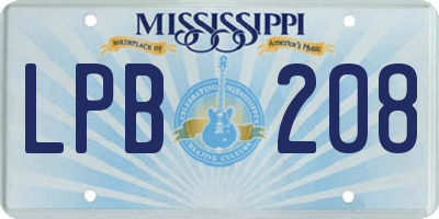 MS license plate LPB208