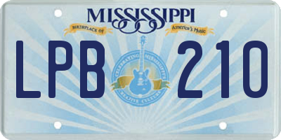 MS license plate LPB210