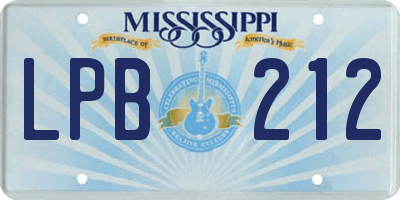 MS license plate LPB212