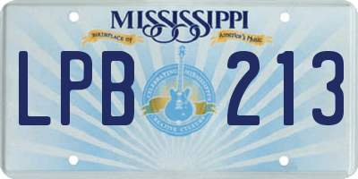 MS license plate LPB213
