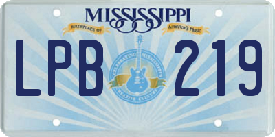 MS license plate LPB219