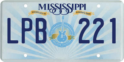 MS license plate LPB221