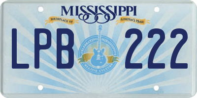 MS license plate LPB222