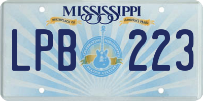 MS license plate LPB223