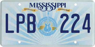 MS license plate LPB224